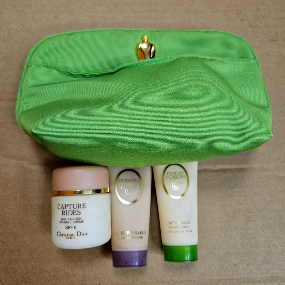 Christian Dior Vintage Poison Lotion Wrinkle Cream SPF Tendre Poison SET Bag
